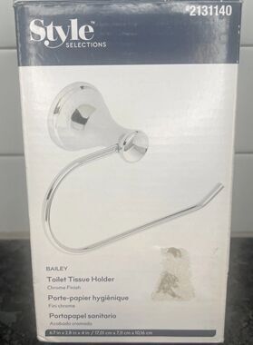Style Selections Bailey Toilet Paper Holder Wall Mount Chrome #2131140